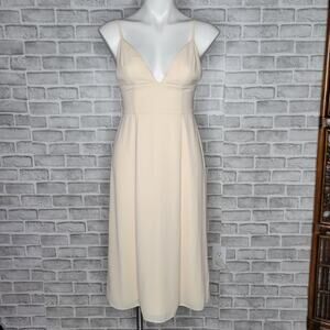 Fame and Partners Champagne Strappy Midi Dress, size 2